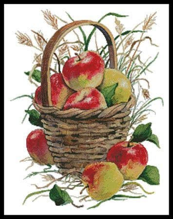 Basket of Apples by Artecy printed cross stitch chart